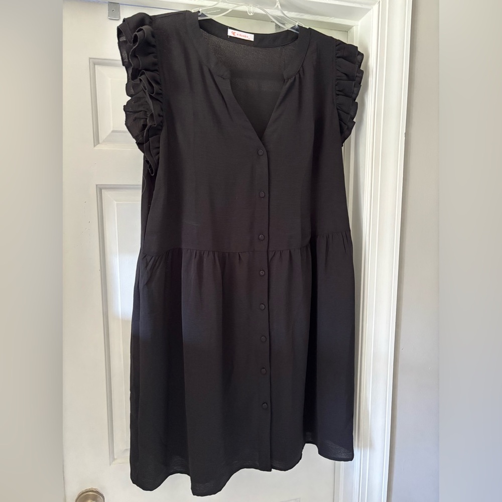 Cute Black Ruffle Sleeve V neck Tunic Dress
Worn once 
Smoke free home